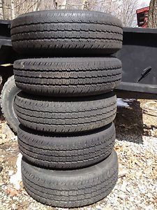 5 Jeep Wrangler JK Goodyear Tires 16x7 Stock Steel Wheels Mounted with TPMS