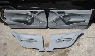 BMW E46 M3 Coupe Interior Door Panel Card Set Grey Leather 2001 2006 Used