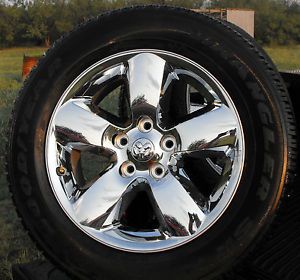 New Set 4 2013 Dodge RAM 1500 Chrome Clad 20" Wheels Rims Goodyear SRA Tires