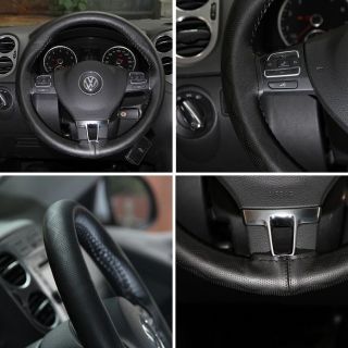 New Leather Steering Wheel Wrap Cover 43001 Black Hummer Fiat Car Needle Thread