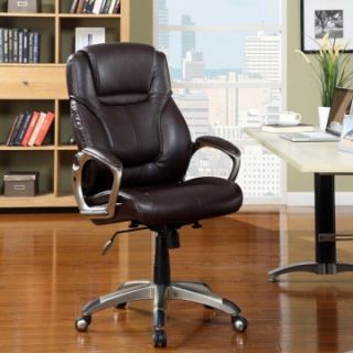 Serta Eco friendly Bonded Leather EZ Tool Free Executive Office Chair   Antigua Brown   Desk Chairs