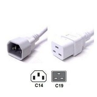 C20 to C19 Power Cord, 2 Foot, White, 20 Amps, 250V, 12/3 AWG: Computers & Accessories