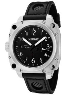 U Boat 1888  Watches,Mens Stainless Steel Black Dial White Index, Casual U Boat Automatic Watches