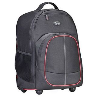 Targus TSB75001US Compact Rolling Backpack For 16 Laptop, Black/Red