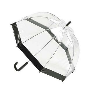 Totes Black stripe pvc dome umbrella