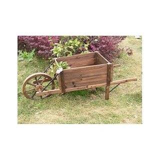  Wooden Wheelbarrow Planter Patio, Lawn & Garden