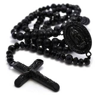   Black Glass 10mm Beads Men Hip Hop Long Chain Necklace 30 Jewelry
