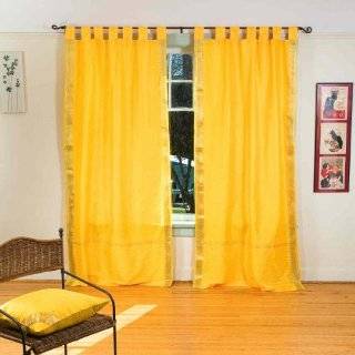 Yellow   Tab Top Velvet Curtain / Drape / Panel 43 X 84 