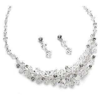 Bridal Jewelry Set, Swarovski Crystal Necklace & Earrings for Weddings 