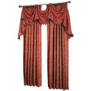    Bacara 20 x 84 Rich Red and Gold Curtain Panel