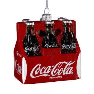 Kurt Adler 3 1/2 Inch Glass Coca Cola Six Pack Ornament