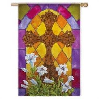 Stained Glass Cross Flag (Garden Size)