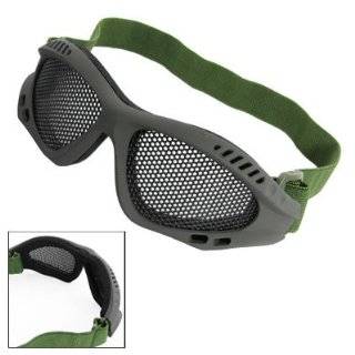 Como Army Green Elastic Head Strap Gray Full Frame Mesh Lens Goggles
