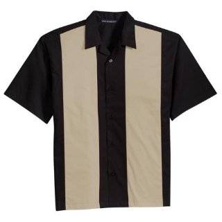 Port Authority Retro Bowling Shirt (S300B) X Large Black Red [Apparel 