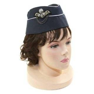 Airline Stewardess Military Style Fashion Hat Navy Blue