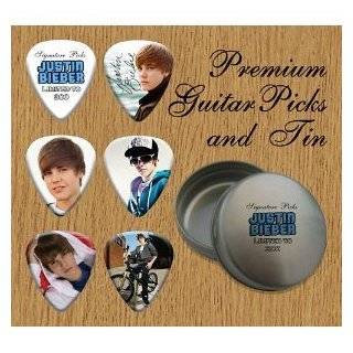 Justin Bieber 6 Signature Double Sided Guitar Picks In Tin