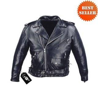   Jackets   Mens Tall Classic Leather Motorcycle Jacket MJ400 Tall