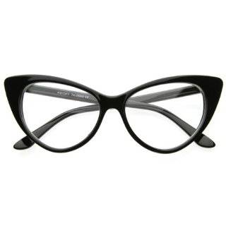 Super Cat Eye Glasses Vintage Inspired Mod Fashion Clear Lens Eyewear