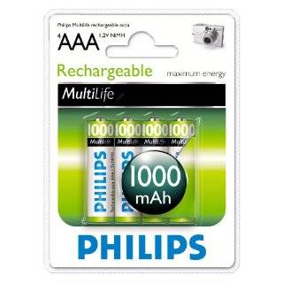   /00 Philips Rechargeable NiMH AAA Batteries (Blue) Electronics