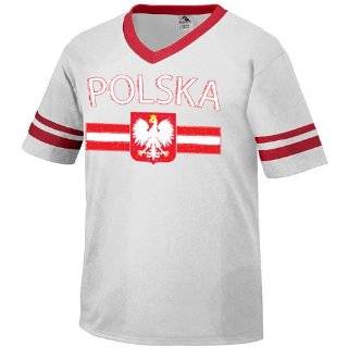   Of Arms Soccer Style T Shirt, Poland, Polish Pride Mens V Neck T shirt