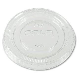 SOLO PL4 0090 Clear Polystyrene Souffle Portion Cup Lid without Slot 
