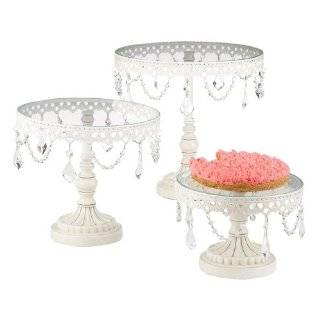  Antique Gold Beaded Large Cake Stand: Home & Kitchen